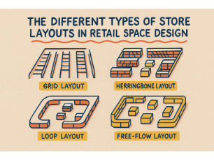 THE DIFFERENT TYPES OF STORE LAYOUTS  IN RETAIL SPACE DESIGN